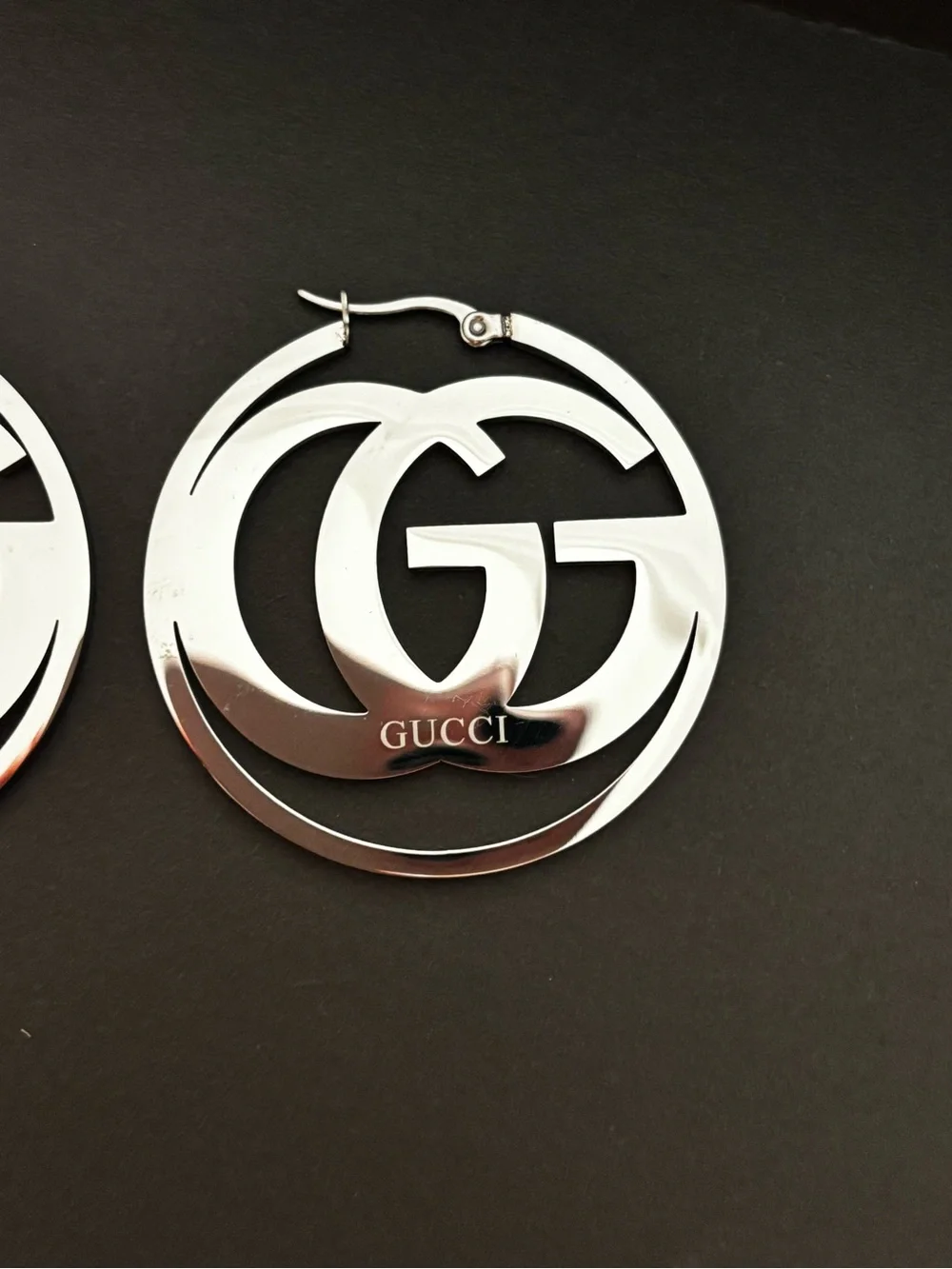 Brand New Silver Double G Hoop Earrings